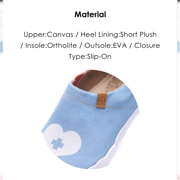 UIN | Stand By Me nurse design comfort lightweight slipon canvas shoes - Picture 14 of 16